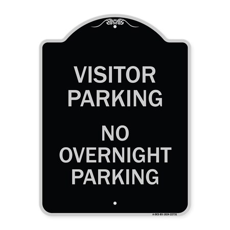 Signmission Visitor Parking No Overnight Parking Heavy-Gauge Aluminum Sign, 24" x 18", BS-1824-22731 A-DES-BS-1824-22731